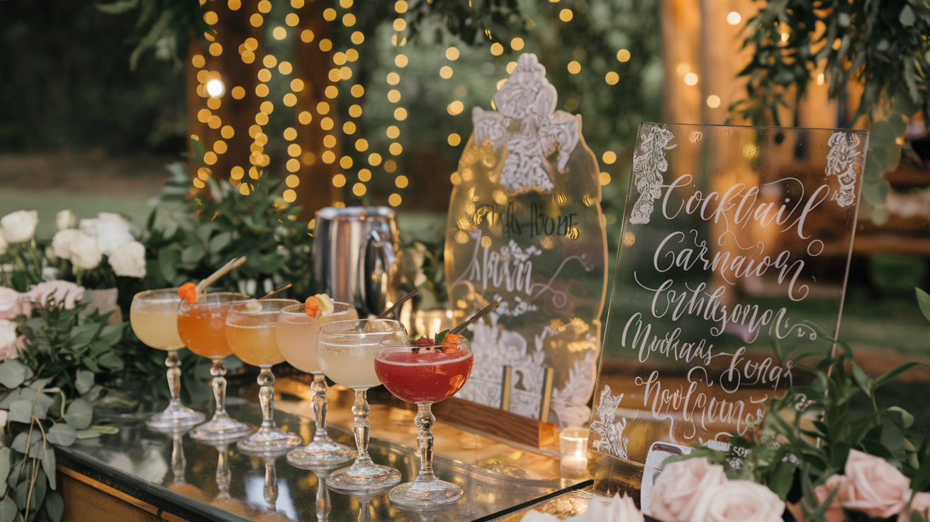 creative wedding drinks menu