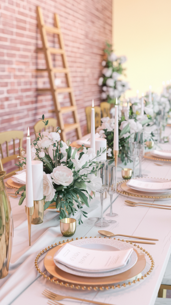 Center piece with pink blooms