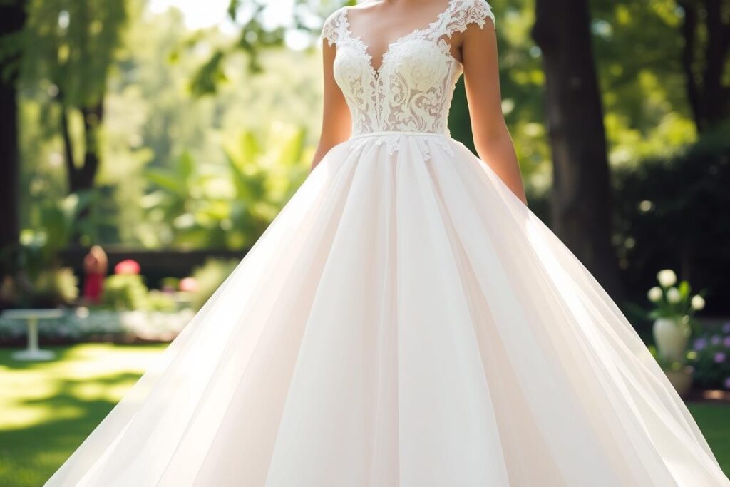 Empire waistline wedding dress