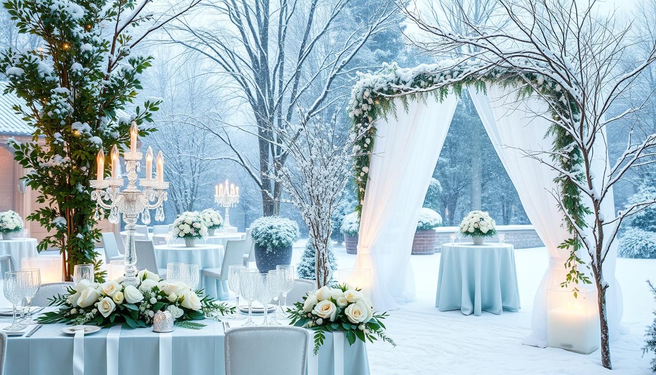 Frosted Winter Wedding Decor