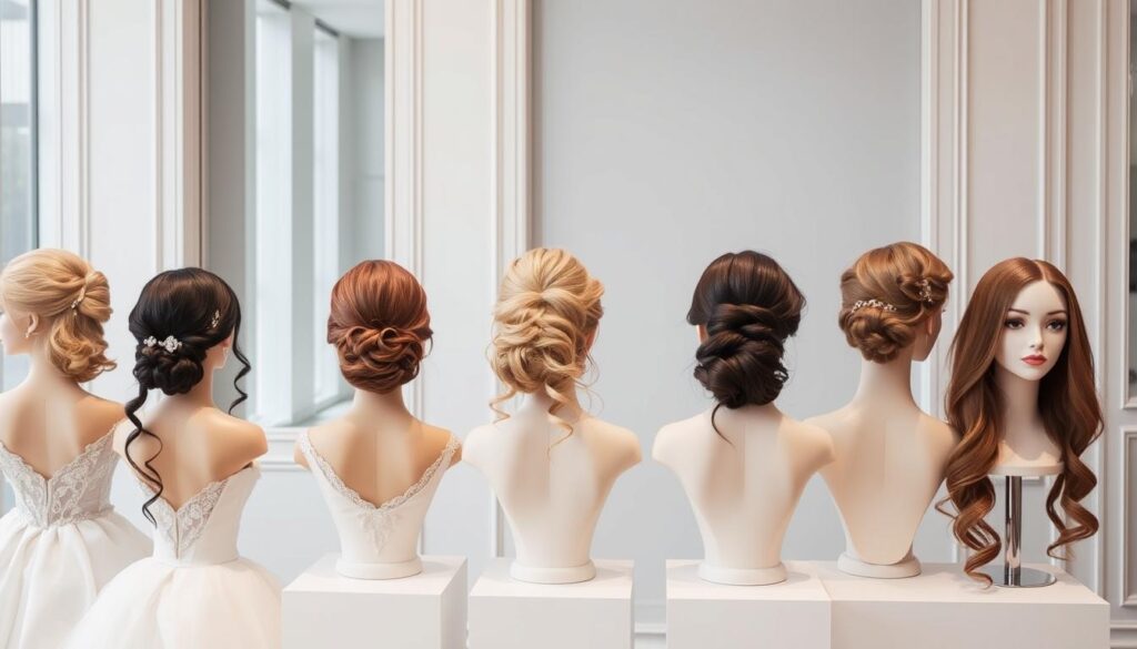 Hairstyles for Wedding Dresses by Silhouette