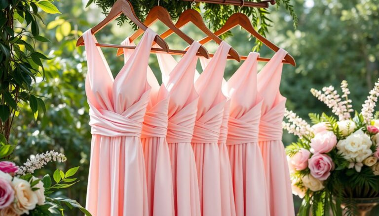 Pink Silk Bridesmaids Dresses