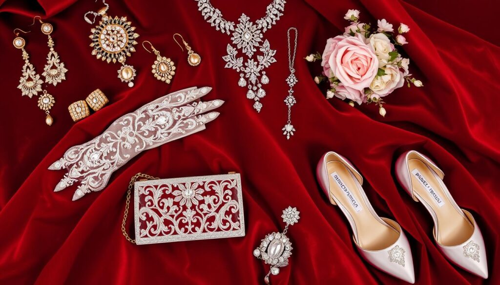 accessories for red wedding dress