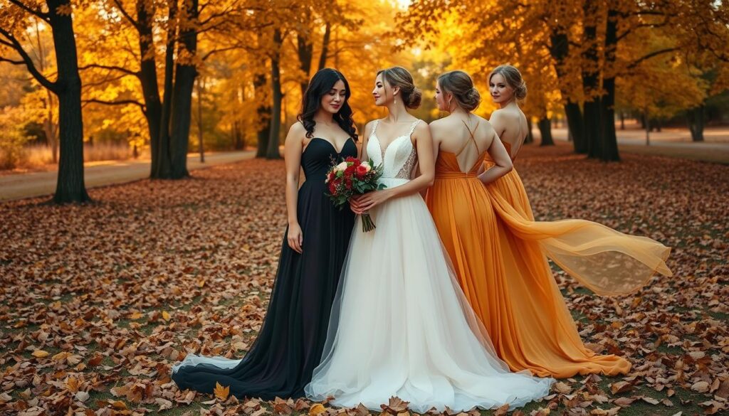 autumnal bridesmaid dresses