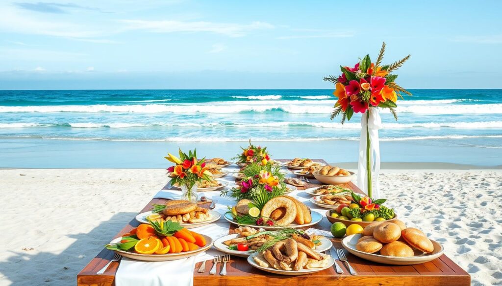 beach wedding catering