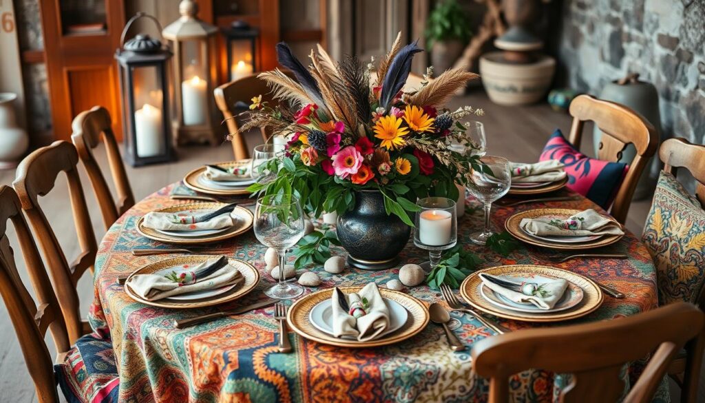 bohemian table setting