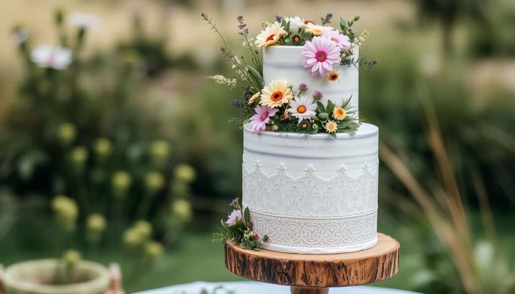 bohemian wedding cakes