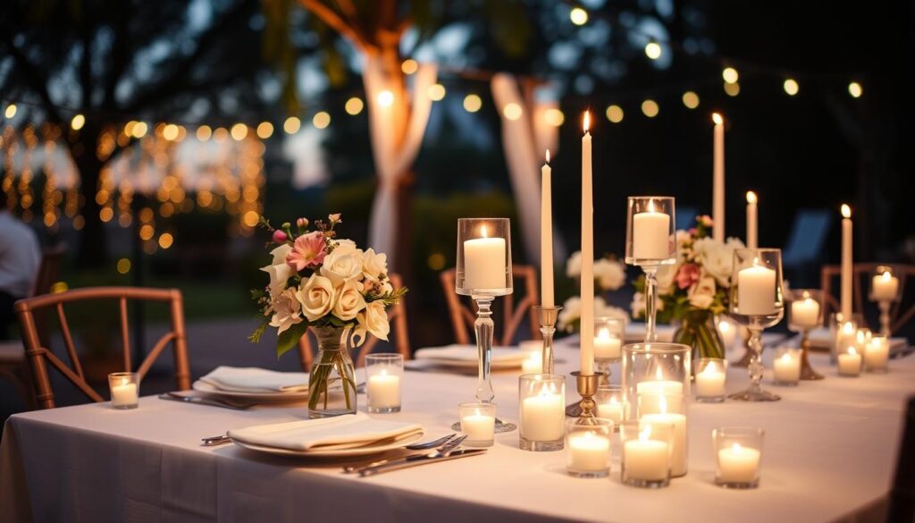 candle-lit wedding table decor