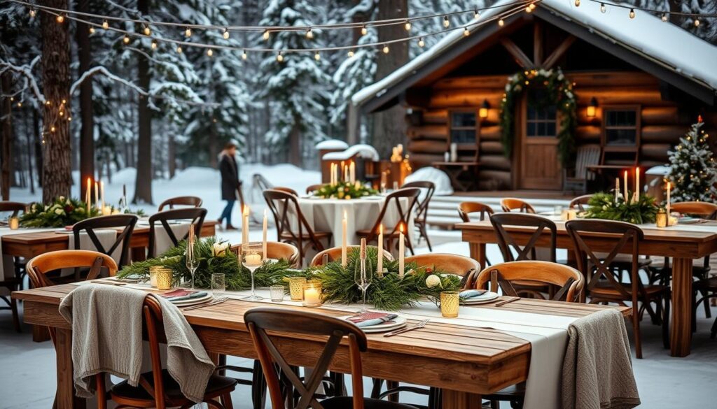 cozy winter wedding decor