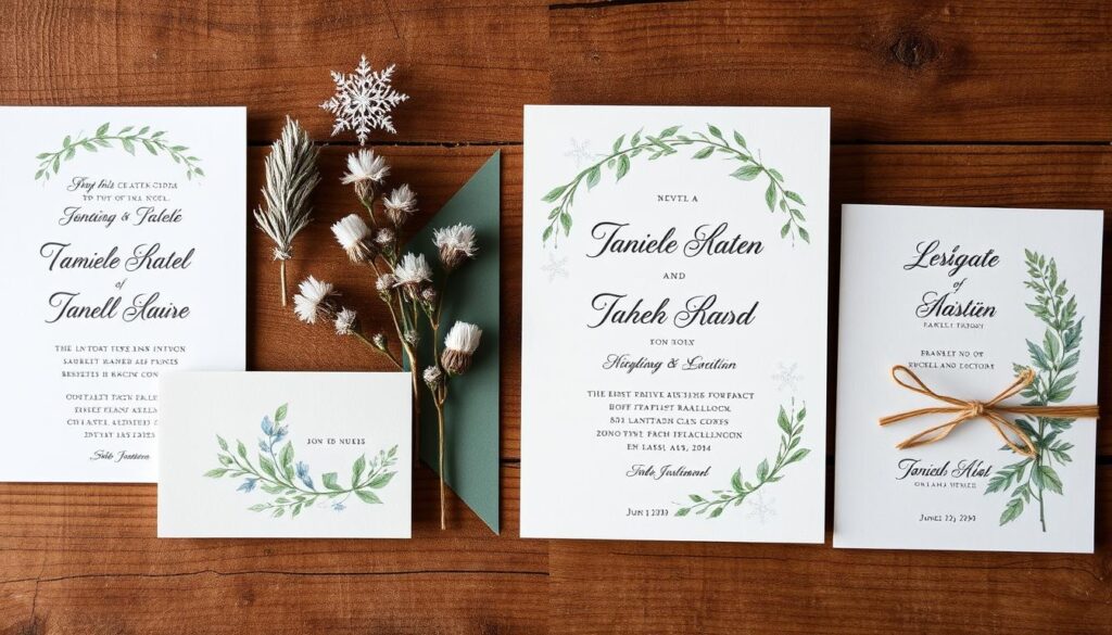 eco-friendly winter wedding invitations