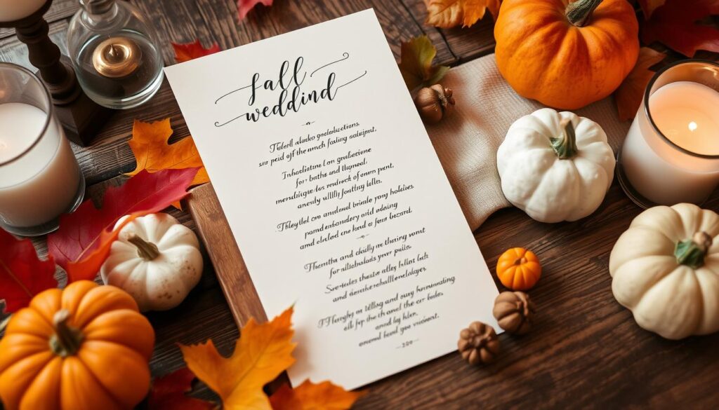 fall wedding menu