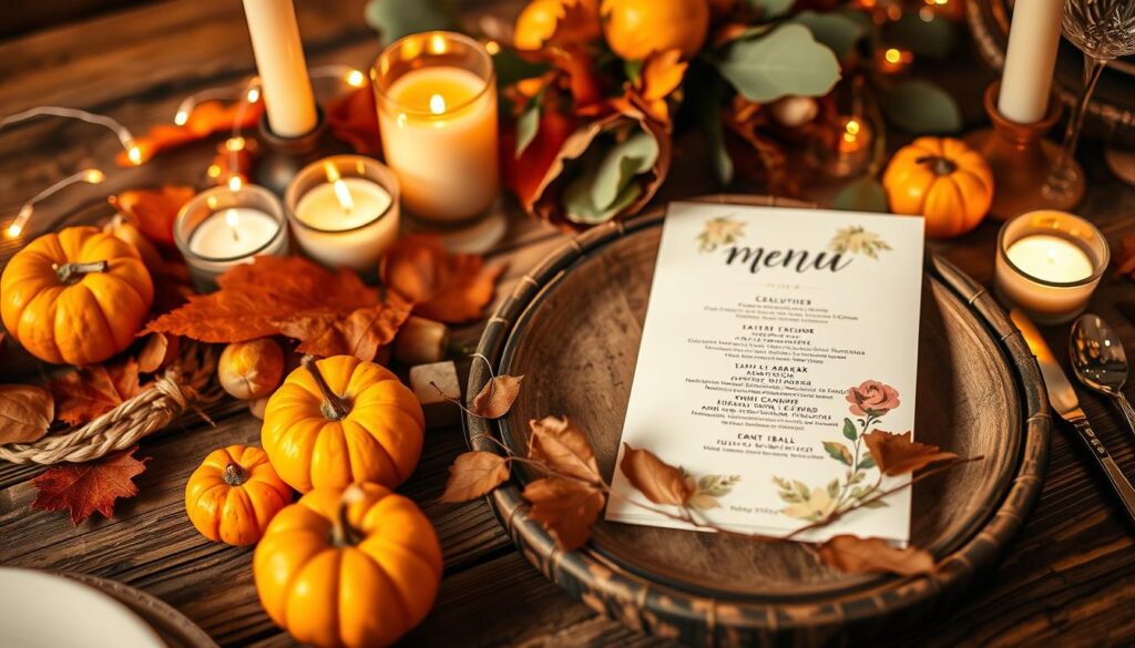 fall wedding menu