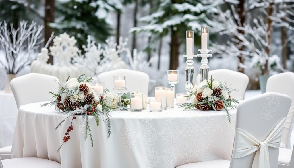 frosty winter wedding decor