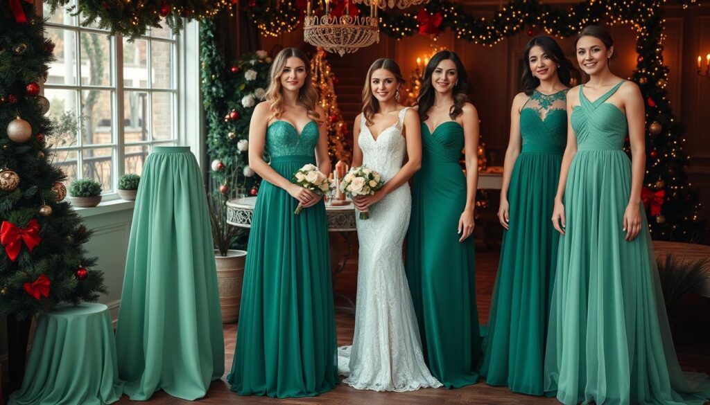 green bridesmaid dresses