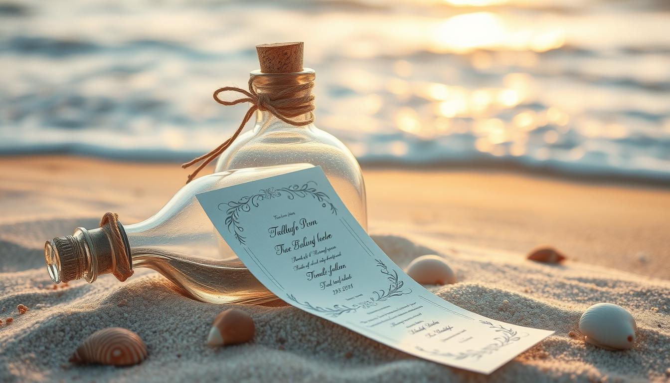 message in a bottle invitations