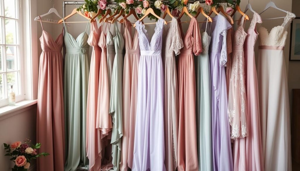 mix-and-match bridesmaid dresses