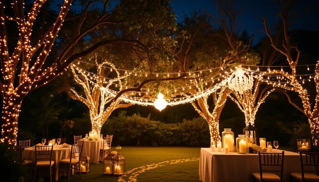 outdoor wedding lighting