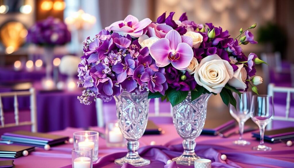 purple wedding centerpieces