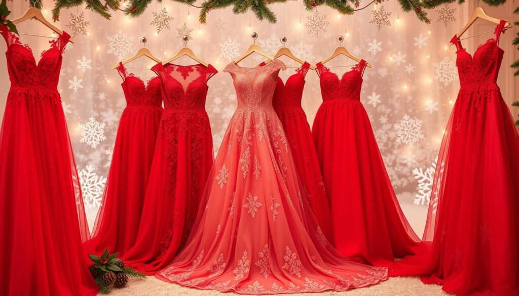 red christmas wedding dresses