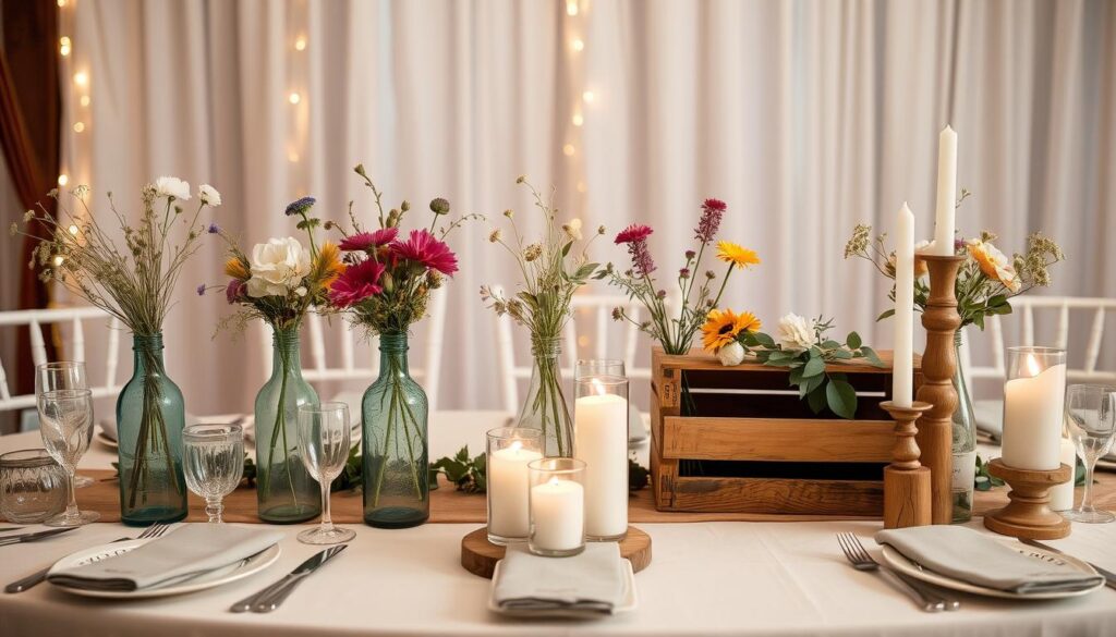 repurposed wedding table decor