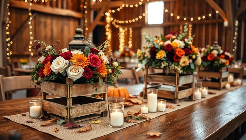 rustic fall wedding centerpieces