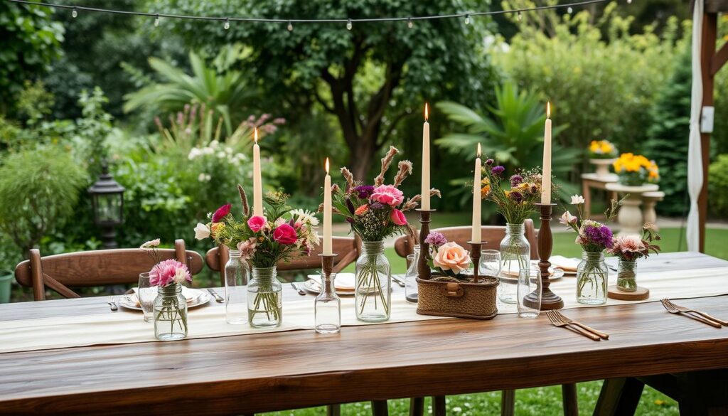 rustic outdoor wedding table decoration