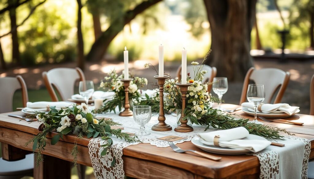 rustic outdoor wedding table decoration