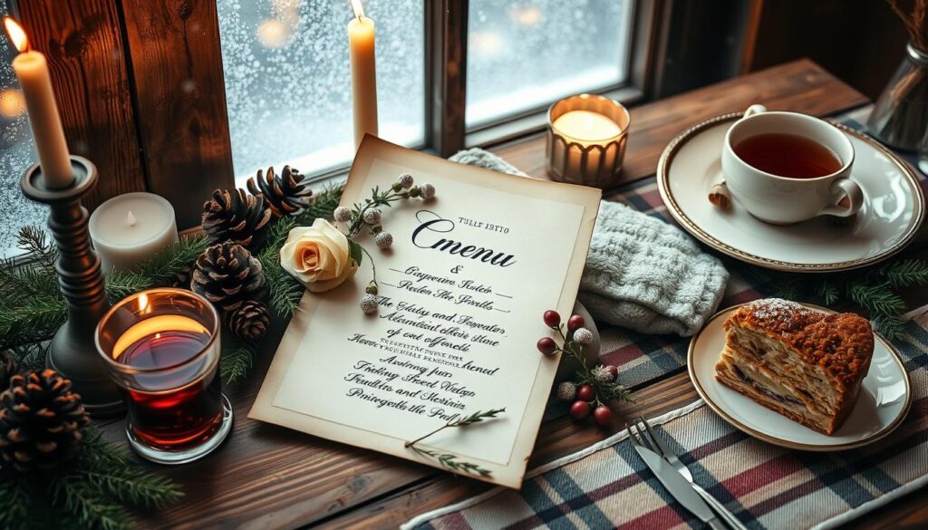 rustic winter wedding menu