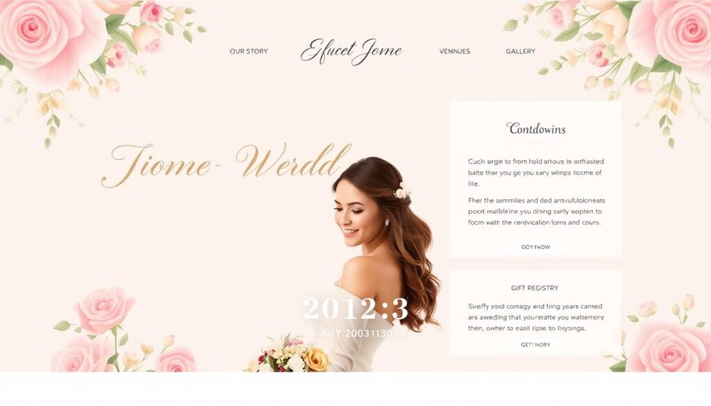 wedding website homepage