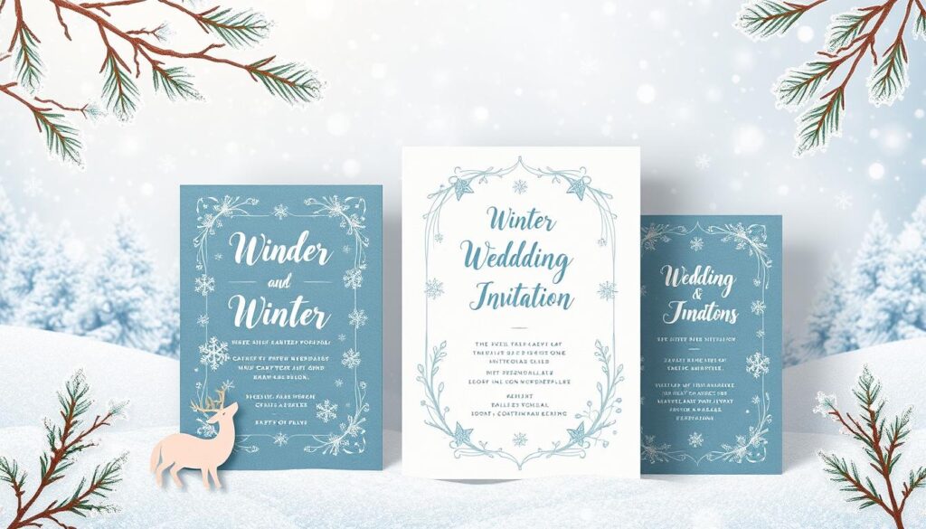 whimsical winter wedding invitations