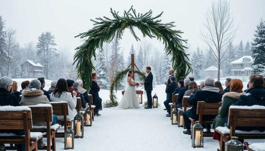 winter wedding ceremony