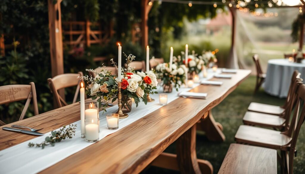 wooden table runners