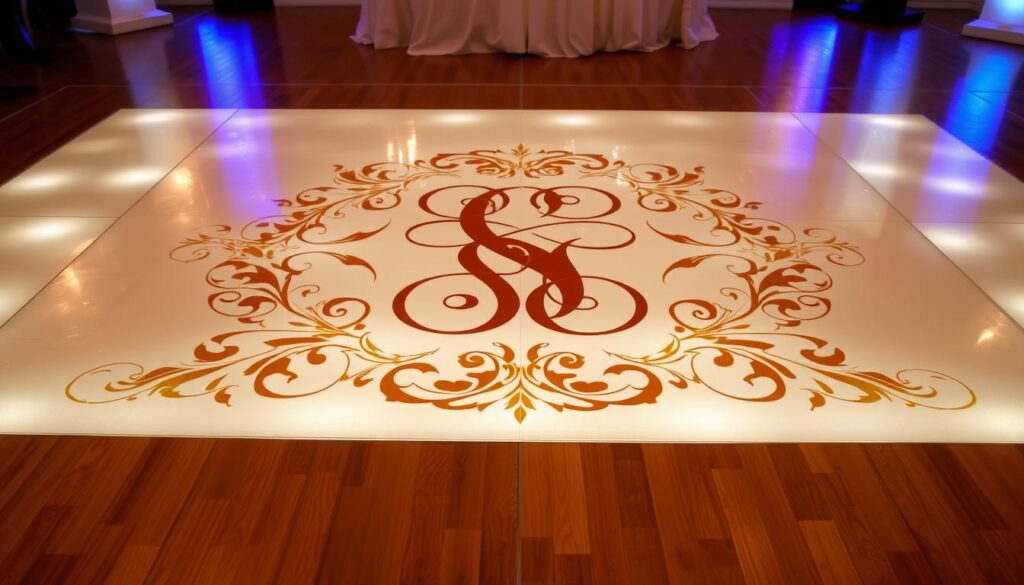 personalized dance floor monograms
