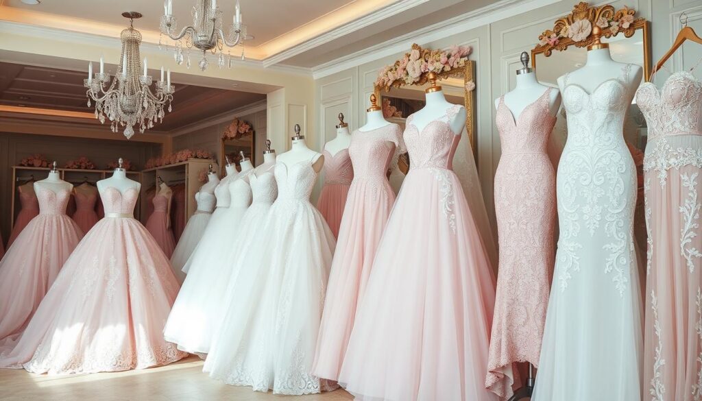 pink bridal gowns