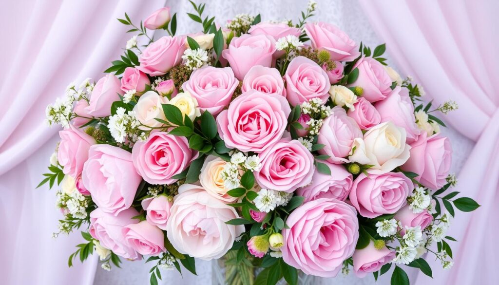 pink wedding flowers