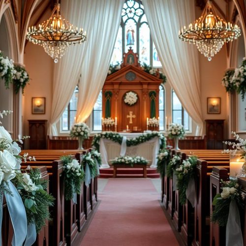 Winter Wedding Church Decoration