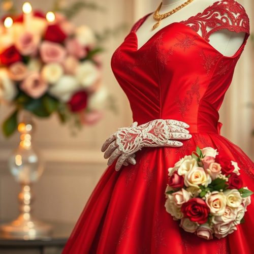 accessorize red wedding dress