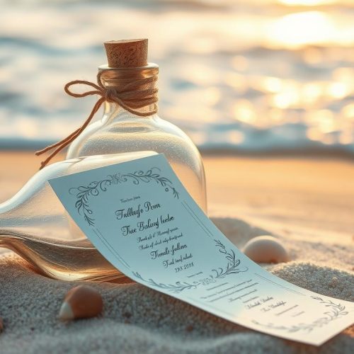 message in a bottle invitations